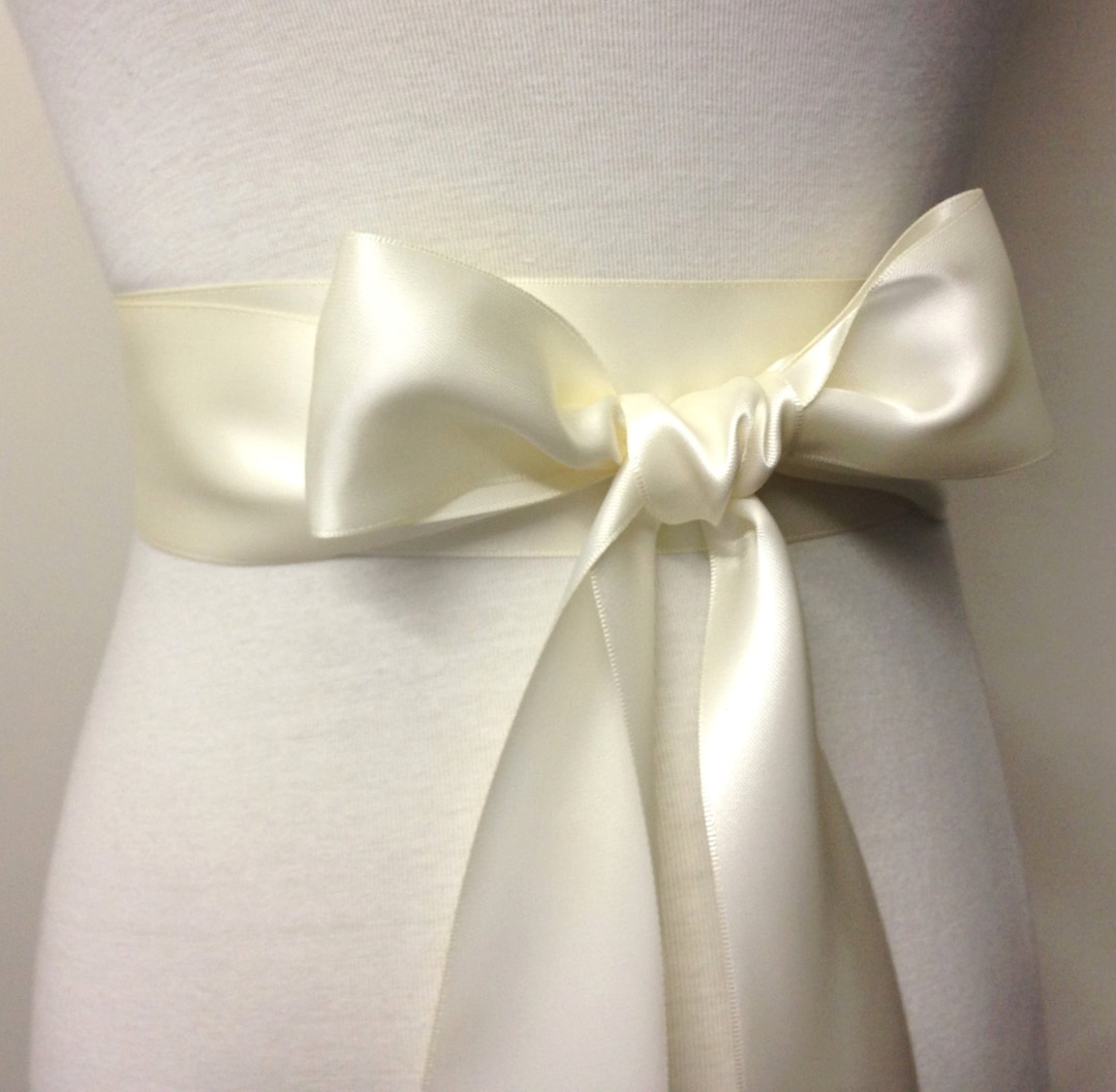 Sash Cloth Ribbon 2 Inch (5cm or 50mm) Ribbon Sash-light Ivory Sash-antique White-flower ...