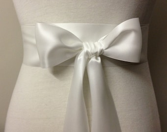 2 Zoll (5 cm oder 50 mm) Band Schärpe-Off weiße Schärpe-Diamond Weiß Gürtel-Blumen-Mädchen Schärpe-Braut Schärpe-Bridesmaid Sash-Hochzeit Schärpe-Double Satin