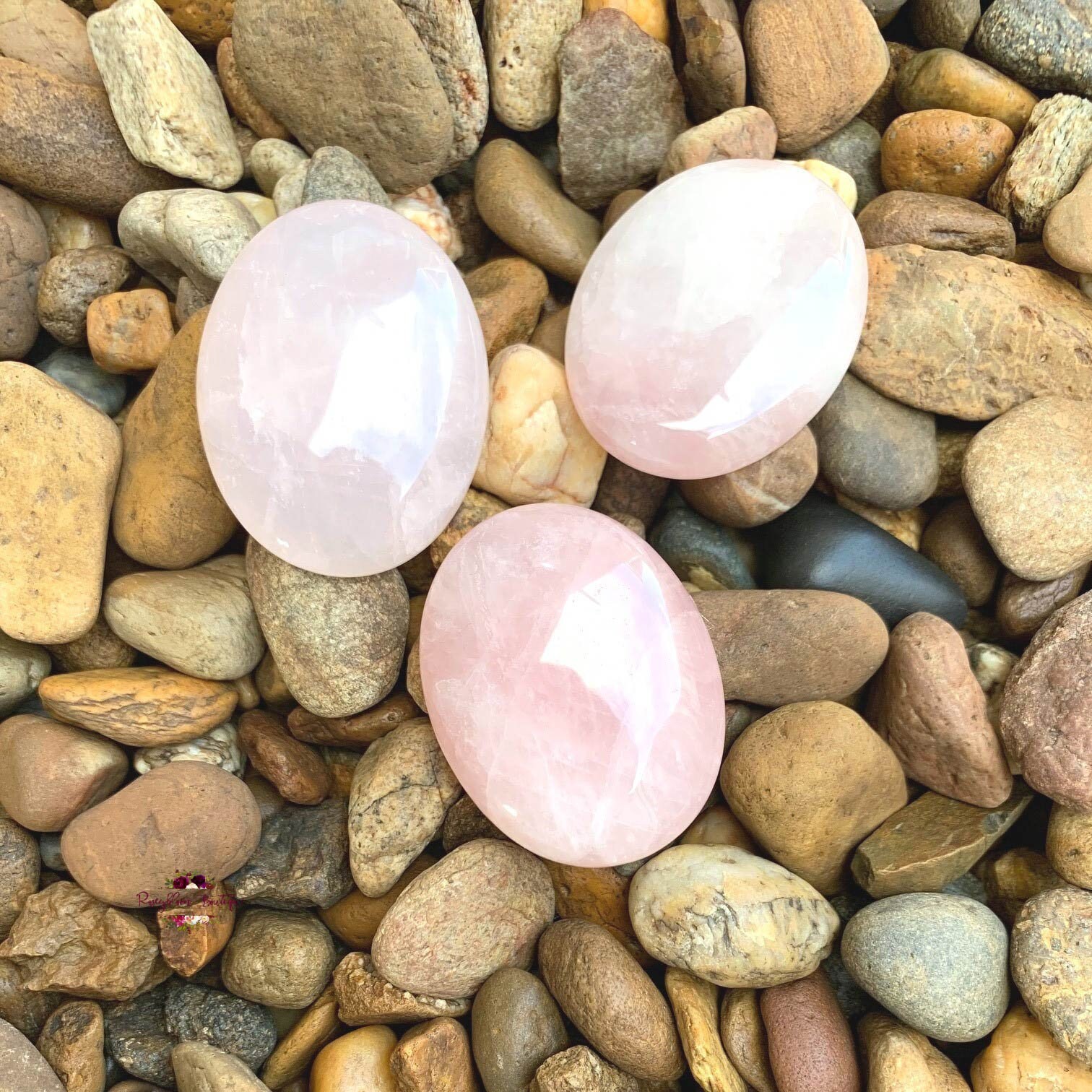rose Quartz Palm Stone-Smooth
