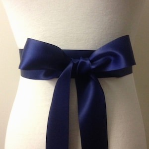 1.5 inch (3.8cm or 38mm) Ribbon Sash-Navy Sash-Navy Blue Belt-Flower Girl Sash-Bridal Sash-Bridesmaid Sash-Wedding Sash-Double Sided Satin