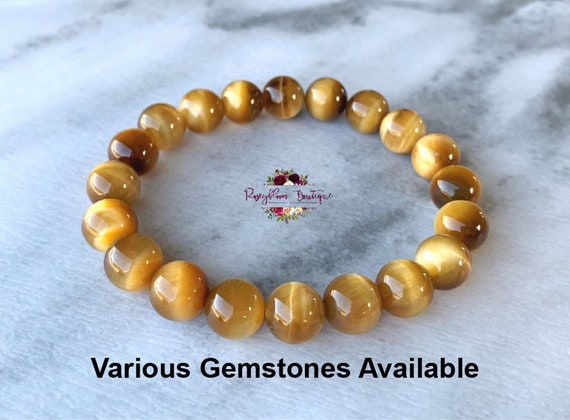 Rare Natural 10mm multicolor Tiger Eye Stone Gemstone Round Beads Charm Bracelet