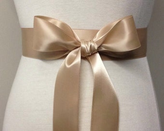 Bridal Belt SAMPLE SALE Champagne Bridal Sash Wedding Sashes Romantic Luxe Grosgrain Ribbon Sash