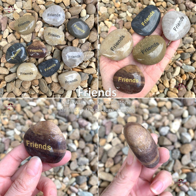 Engraved Stone-River Rock-Inspirational Word Stone-Natural River Stone-Engraved Pebble-Home Decro-Love-Friends-Happy-Dream-Courage-Believe image 5