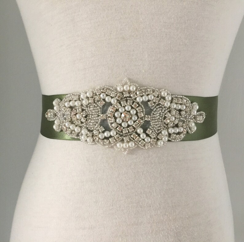 Wedding Dress Sash Olive Green Sash Bride Sash Bridal Etsy