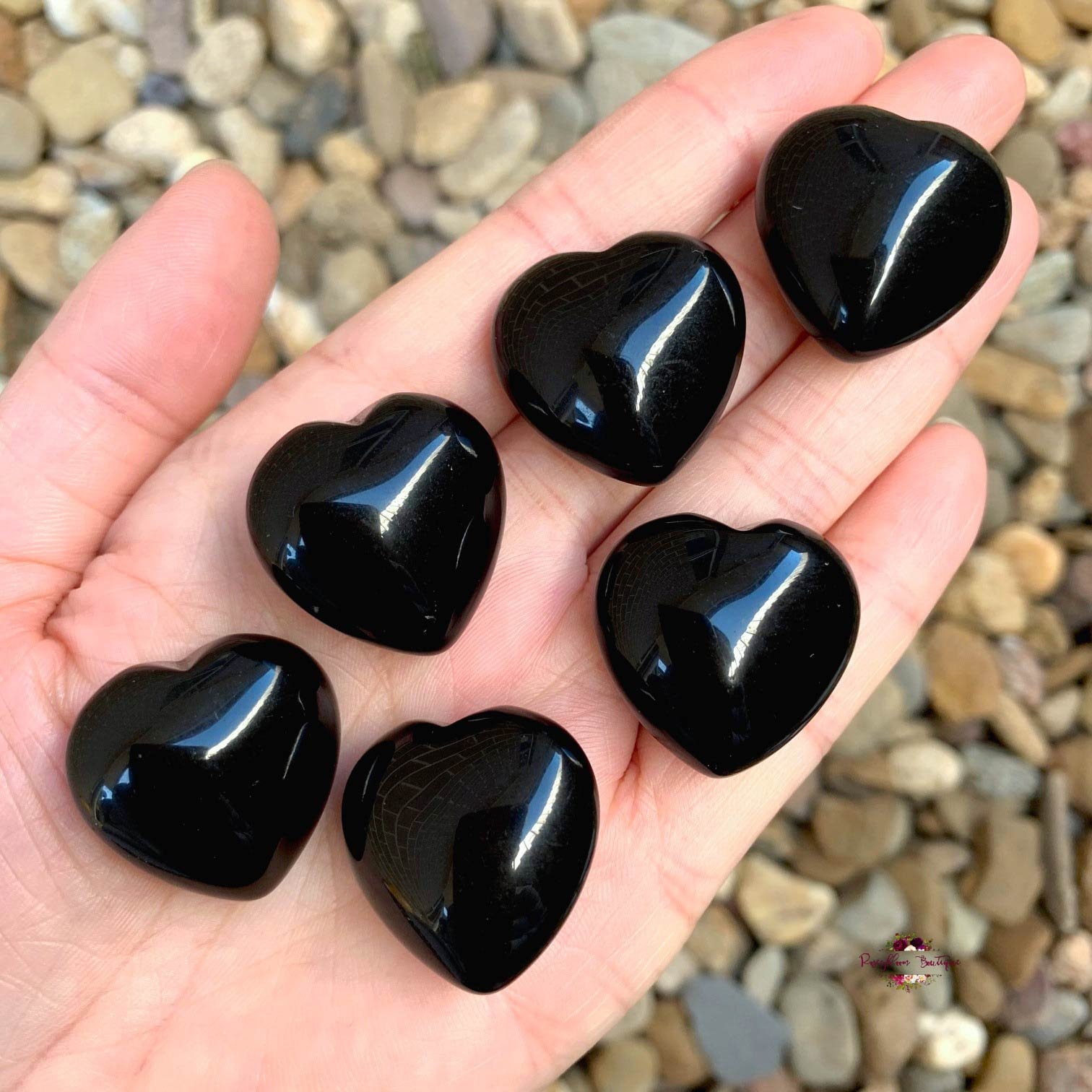 Vintage Rosenkranz Aus Schwarzem Obsidian - 8mm Perlen Mit Kreuz, 55cm Länge