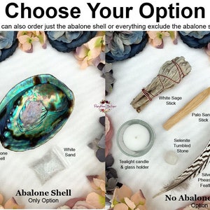Smudge Kit-Cleansing Kit-Smudge Tool-Smudging-White Sage-Abalone Shell-Smudge Bowl-Crystal-Spiritual Gift-Home Blessing-House Warming Gift afbeelding 5