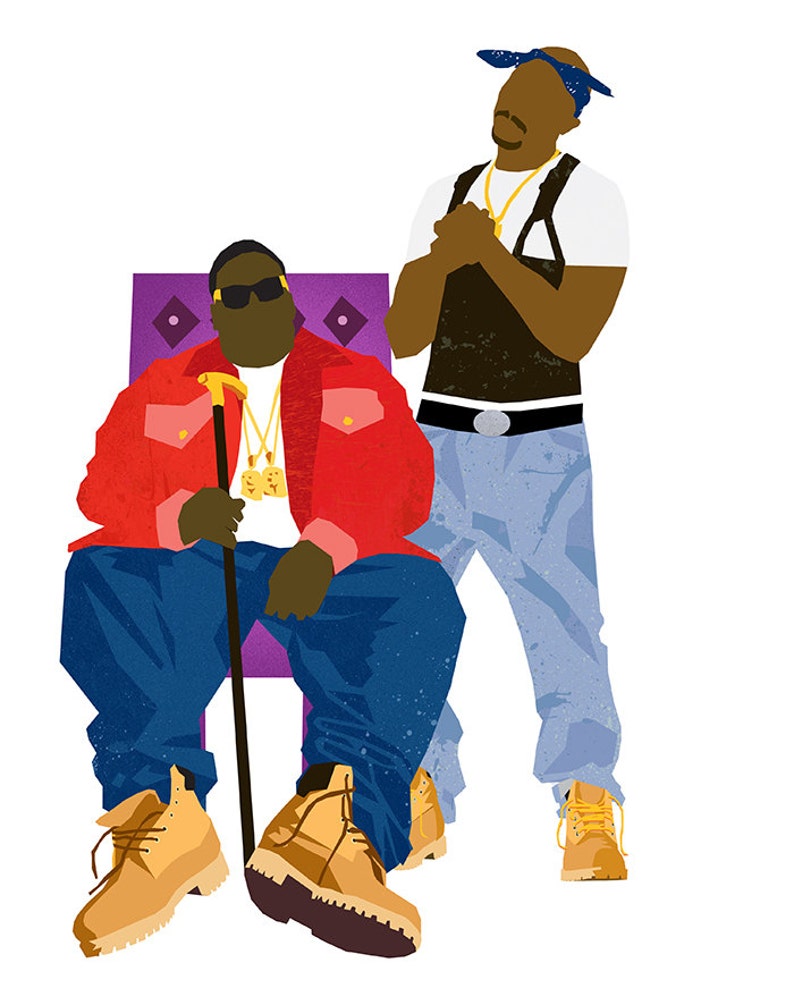 Notorious B.I.G. Tupac Shakur 8x10 Timberland boots print Etsy
