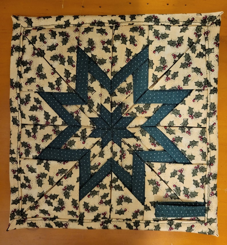 Amish Folded Star Potholder, Christmas Print, Potholder - Etsy