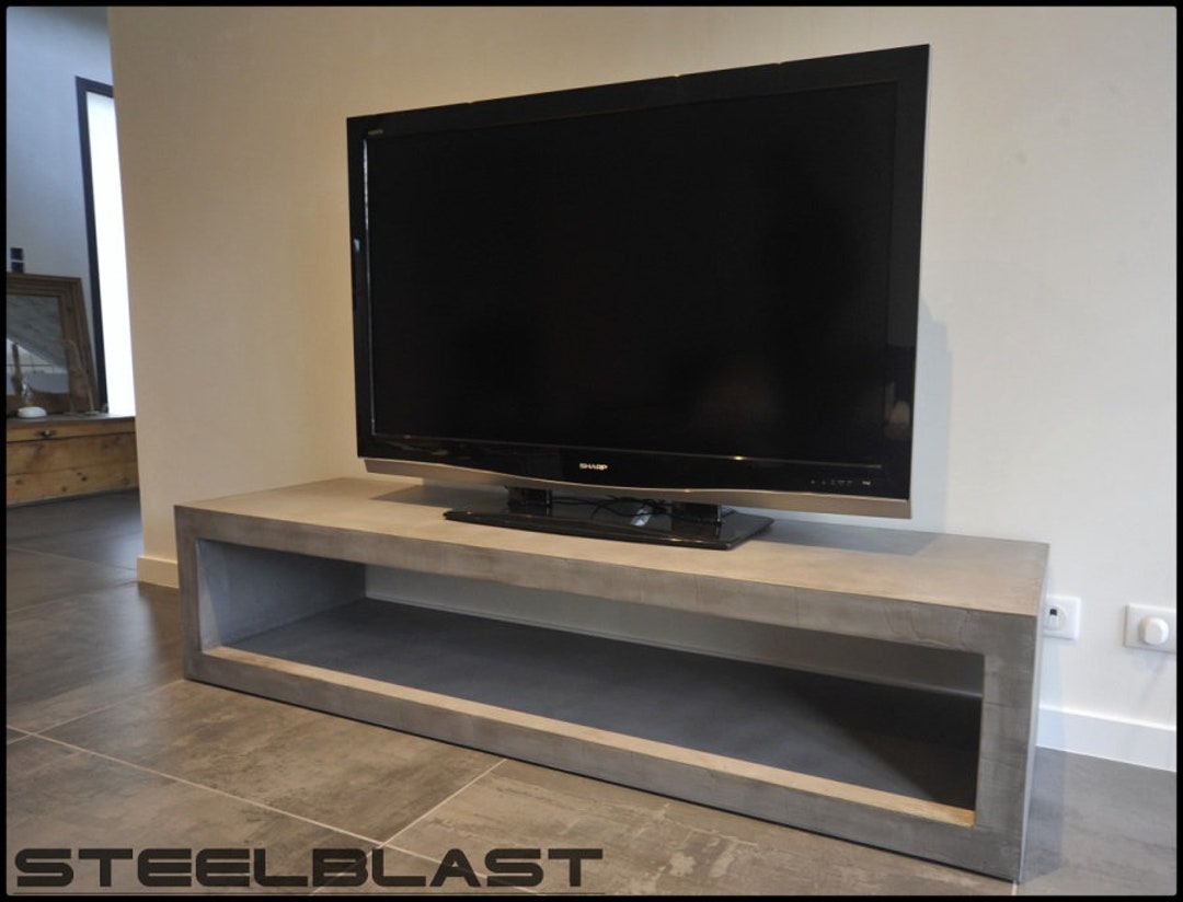 Polished Concrete TV Stand Console Etsy