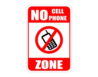 no cell phone zone sign aluminum signs heavy gauge no rust 18 x 12