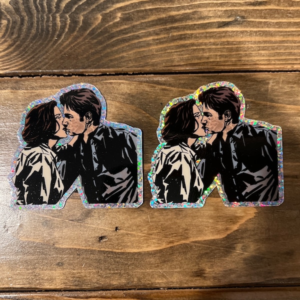 Mulder and Scully Kiss X-Files Holo Foil Sticker