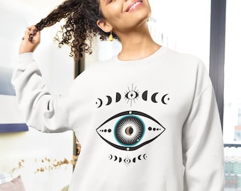 Spiritual Protection Middle Eastern Evil Eye Aesthetic Sweater Mystical Gifts Celestial Witchy Things Besties Gift Boho Mystical Sweatshirt
