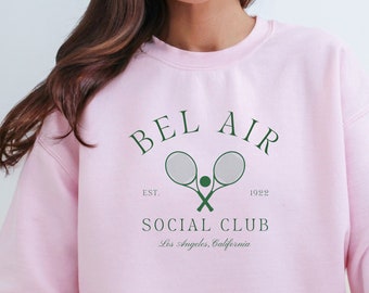 Bel Air Social Club Sweatshirt Old Money Retro Tennis Sweatshirts