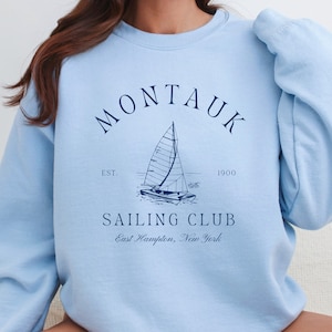 Montauk Sailing Club Sweat-shirt Old Money Retro Sailing Sports Sweat-shirt East Hampton Luxury Aesthetic Social Club New York Preppy Stuff