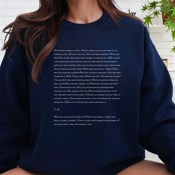 Persuasion Jane Austen Sweatshirt Captain Wentworth Letter To Anne Elliot Literary Sweater Retro Bookish Aesthetic Old Money Preppy Stuff