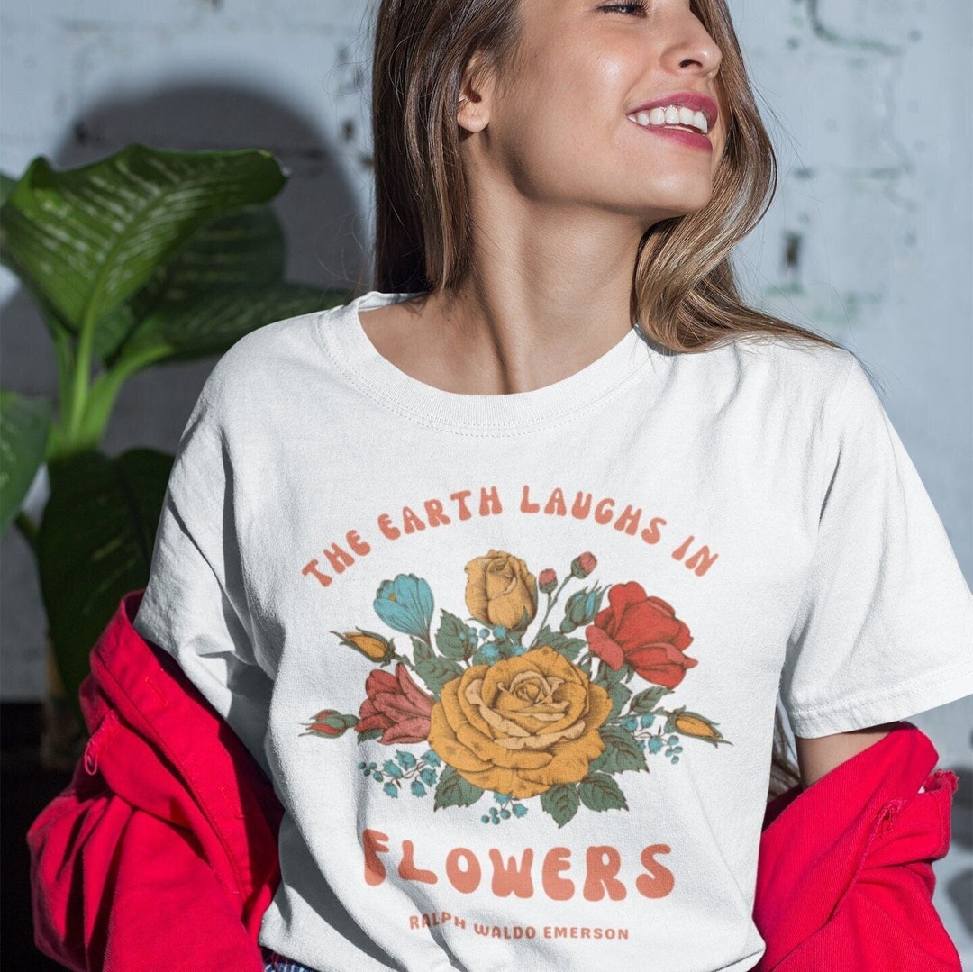 Light Academia Retrobookish T Shirt Custom Gift for Poet Literary Gifts Emerson Quote Hamatreya