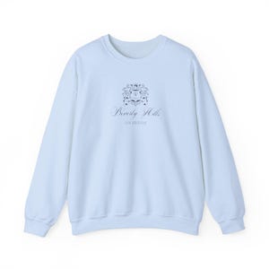 Beverly Hills Old Money Tennis Sweatshirt Retro Tennis Club Sweatshirts Los Angeles Luxury Aesthetic Sports Sweater LA Sporty Preppy Stuff Light Blue