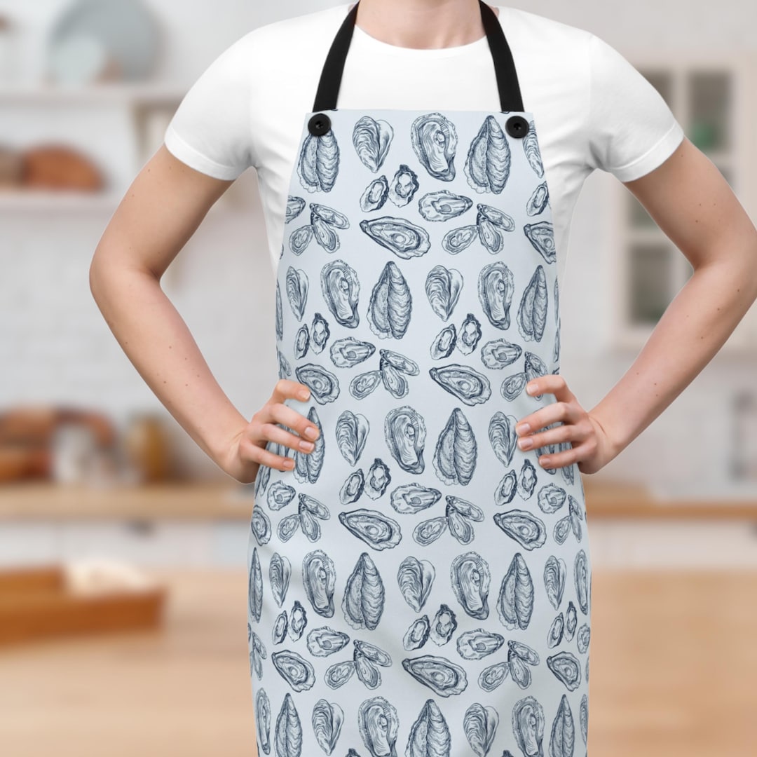 Shell Apron Oyster Seafood Apron Luxury Vintage Coastal Culinary Aesthetic Gift for ...