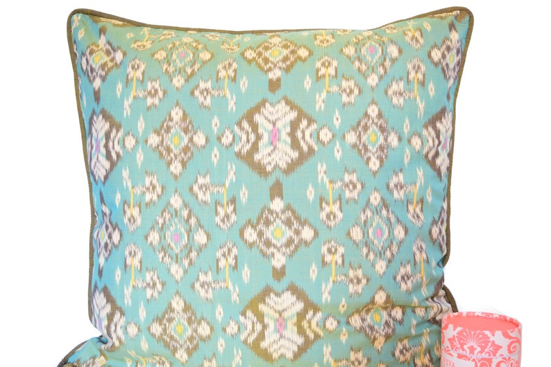 26 x 26 Mint Green Ikat Cushion Cover Etsy