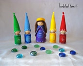 Waldorf Math Gnomes with Queen Equals ~ Math Manipulative ~ Math Processes ~ Math Symbols ~ Educational Toy ~ Wood Peg Gnomes ~Made to Order