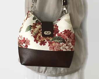 Fabric Shoulder Bag, Floral Handbag,  Handmade Bag