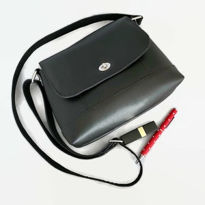 Small Black Shoulder Bag with Halloween Lining