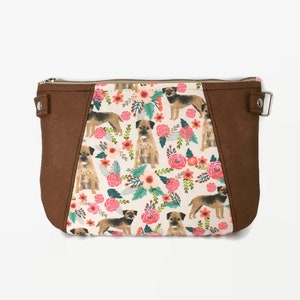 Border Terrier Print Crossbody Bag, Small Floral Sling Purse image 2