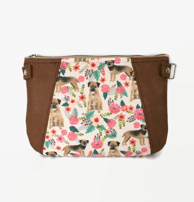Border Terrier Print Crossbody Bag, Small Floral Sling Purse image 2