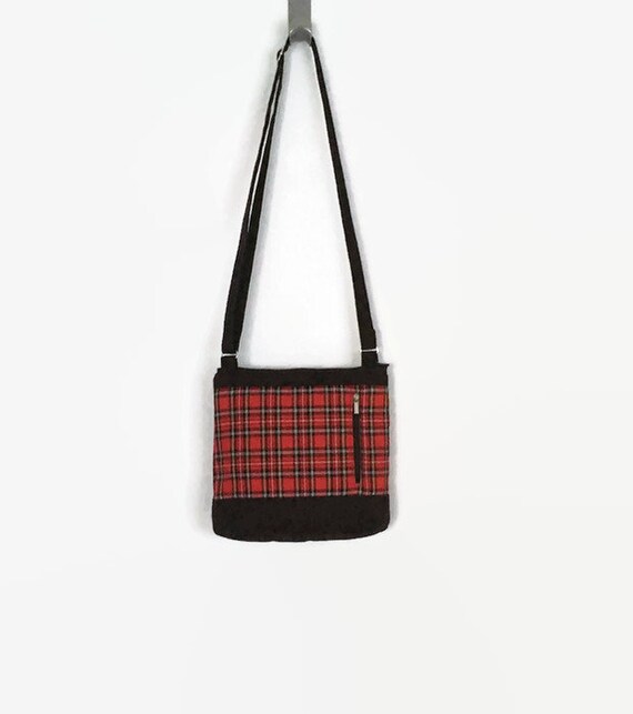 tartan cross body bag