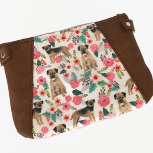 Border Terrier Print Crossbody Bag, Small Floral Sling Purse image 6