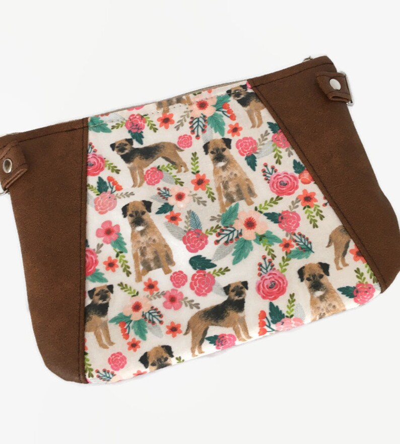 Border Terrier Print Crossbody Bag, Small Floral Sling Purse image 6