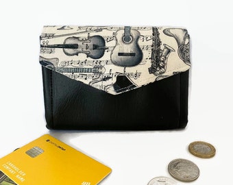 Musical Instrument  Pattern Ladies Purse, Small Necessary Clutch Wallet