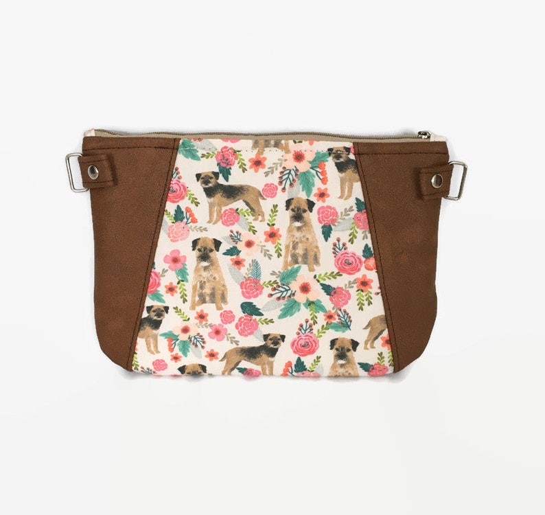Border Terrier Print Crossbody Bag, Small Floral Sling Purse image 3