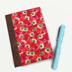 Flowery Fabric A6 Note Book Cover, Fabric Covered Note Book