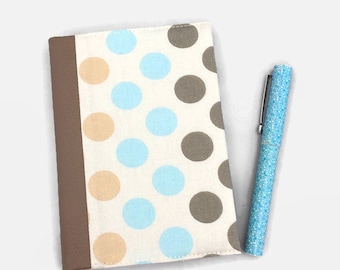 Spotty Fabric A6 Note Book Cover, Dot Fabric Covered Note Book