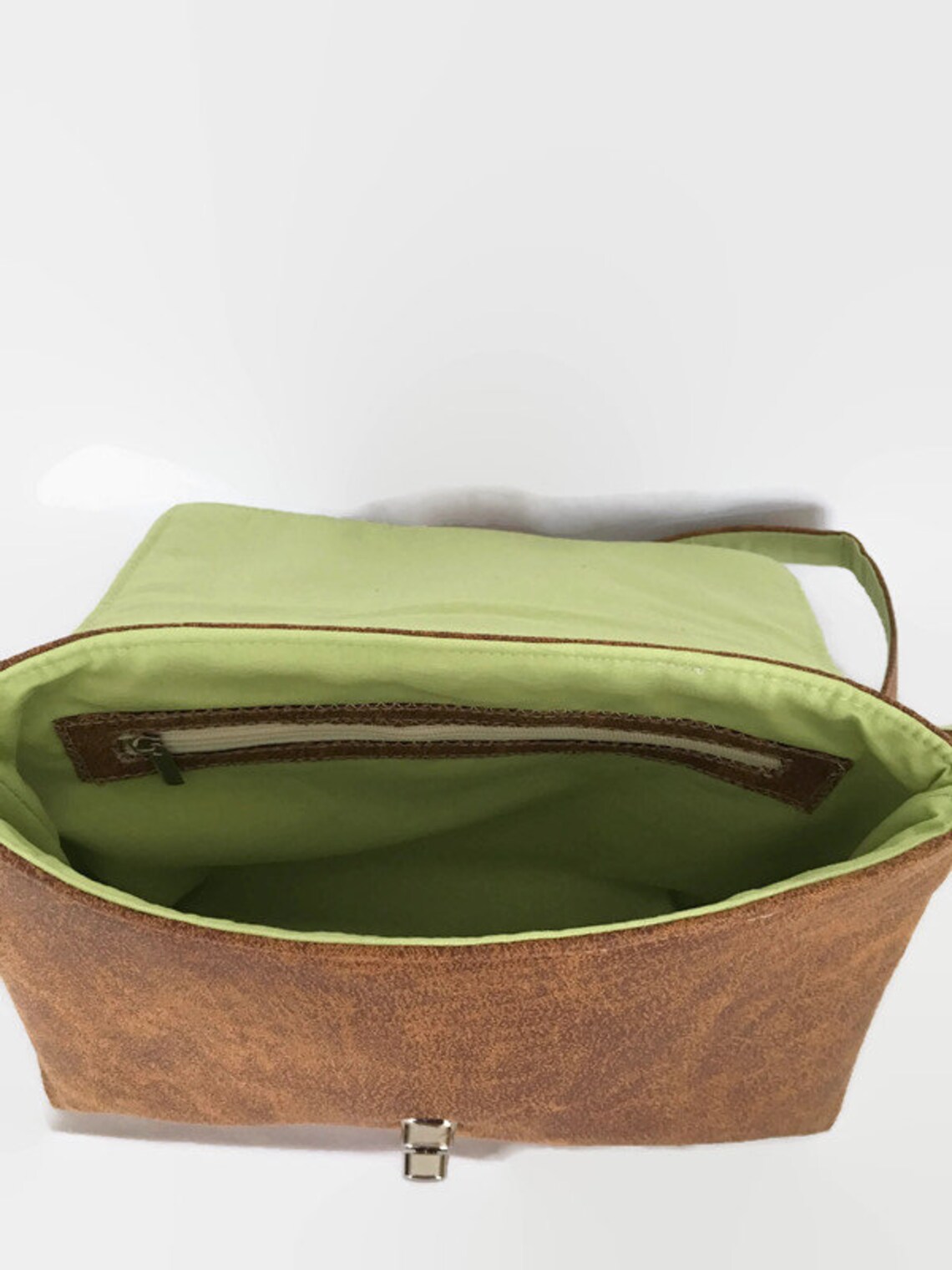 small brown leather shoulder bag