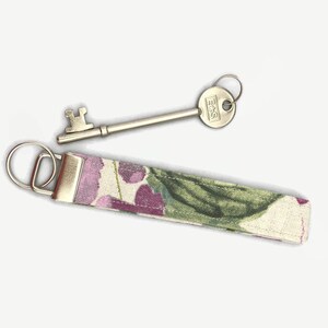 Fabric Wrist Strap Key Fob, Floral Key Ring