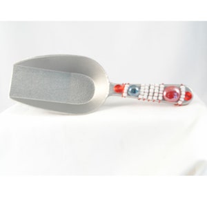 Beaded Metal Scoop | Patriotic Snack Scoop | Aluminum Ice Scoop | Handcrafted Bar Accessory | Unique Hostess Gift