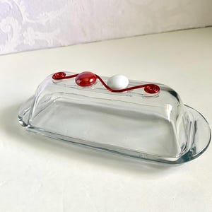 Glass butter dish, butter dish with lid, buffet dish for butter, butter dish for kitchen counter, covered dish for butter, kitchen essential
