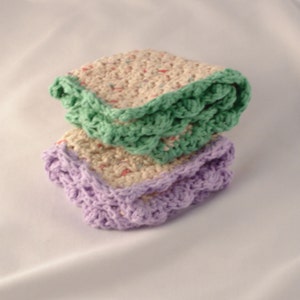Cotton crocheted washcloth, farmhouse dishcloth, rustic hotpad, Grandma&#39;s dishrag, cotton hotpad, crocheted cottage trivet, modern prairie