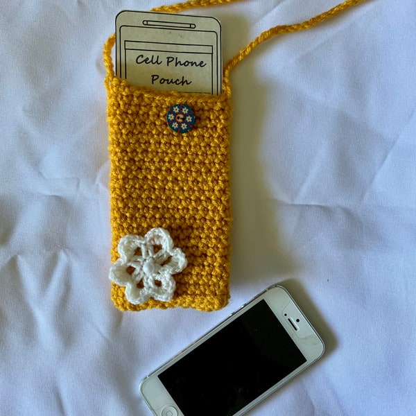 Cellphone purse, cross body bag for your cellphone, crochet cellphone case, tiny purse, Travel neck bag for your phone, Smartphone pouch