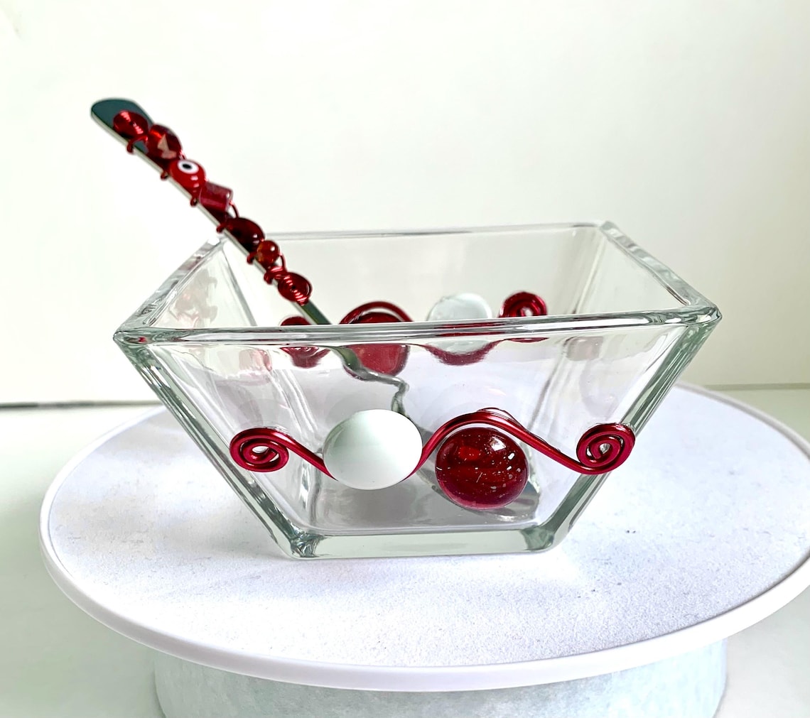 Square Glass Dip Bowl Set