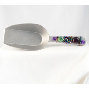 Beaded Metal Ice Scoop | Unique Gift for Men | Handcrafted Bar Accessory | Party Serving Utensil