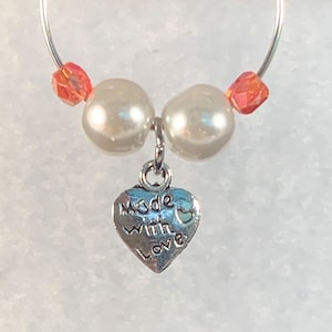 Wine glass charms boxed set, Wine markers, Beaded wine glass charms, Glass pearl and crystal wine charms, Gift set for wine lovers