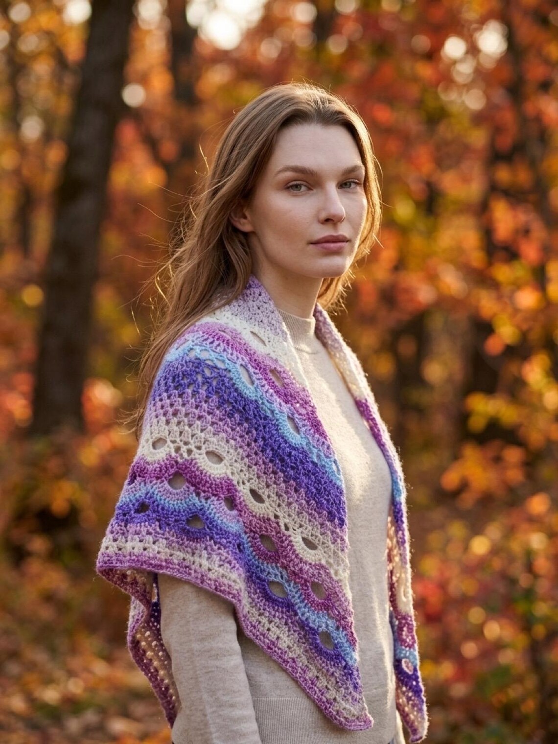 Triangle crocheted wrap