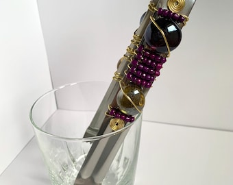 Beaded ice serving tongs, tongs for your buffet, Ice tongs for cocktails, bar accessory