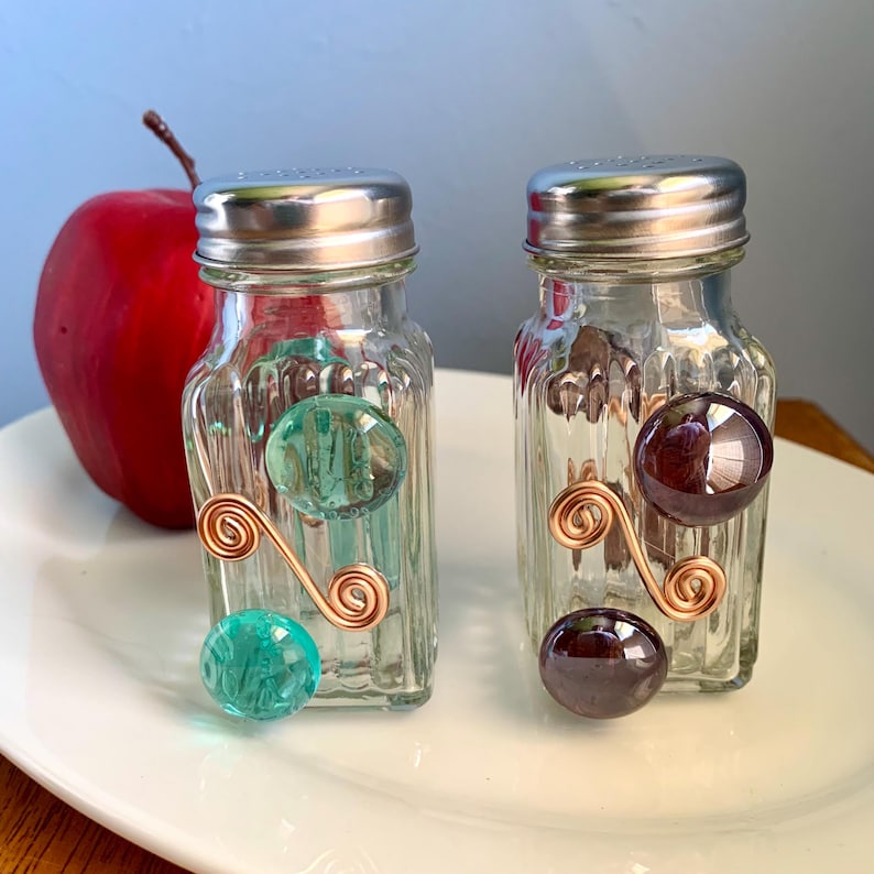 Beaded Glass Salt & Pepper Shakers