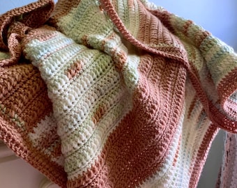 Hand-Crocheted Woodlands Baby Blanket – Lightweight Acrylic, Machine Washable, Nursery Decor
