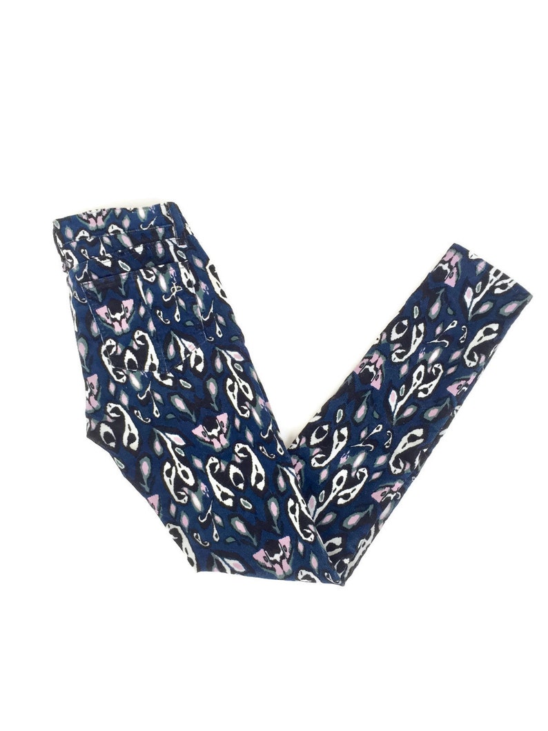 ikat Pattern Printed Corduroy Pants Size 25