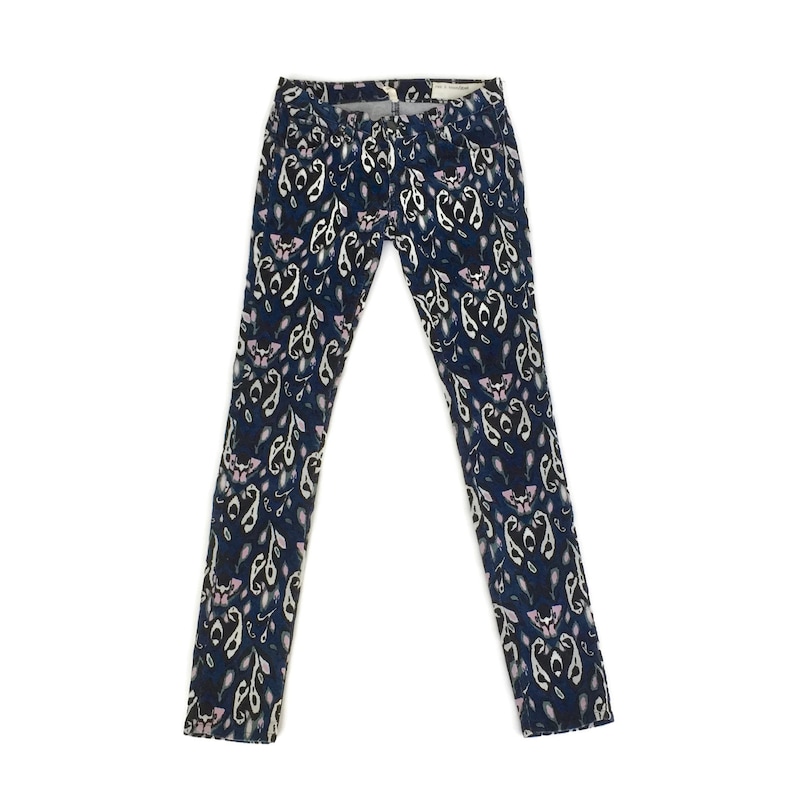 ikat Pattern Printed Corduroy Pants Size 25